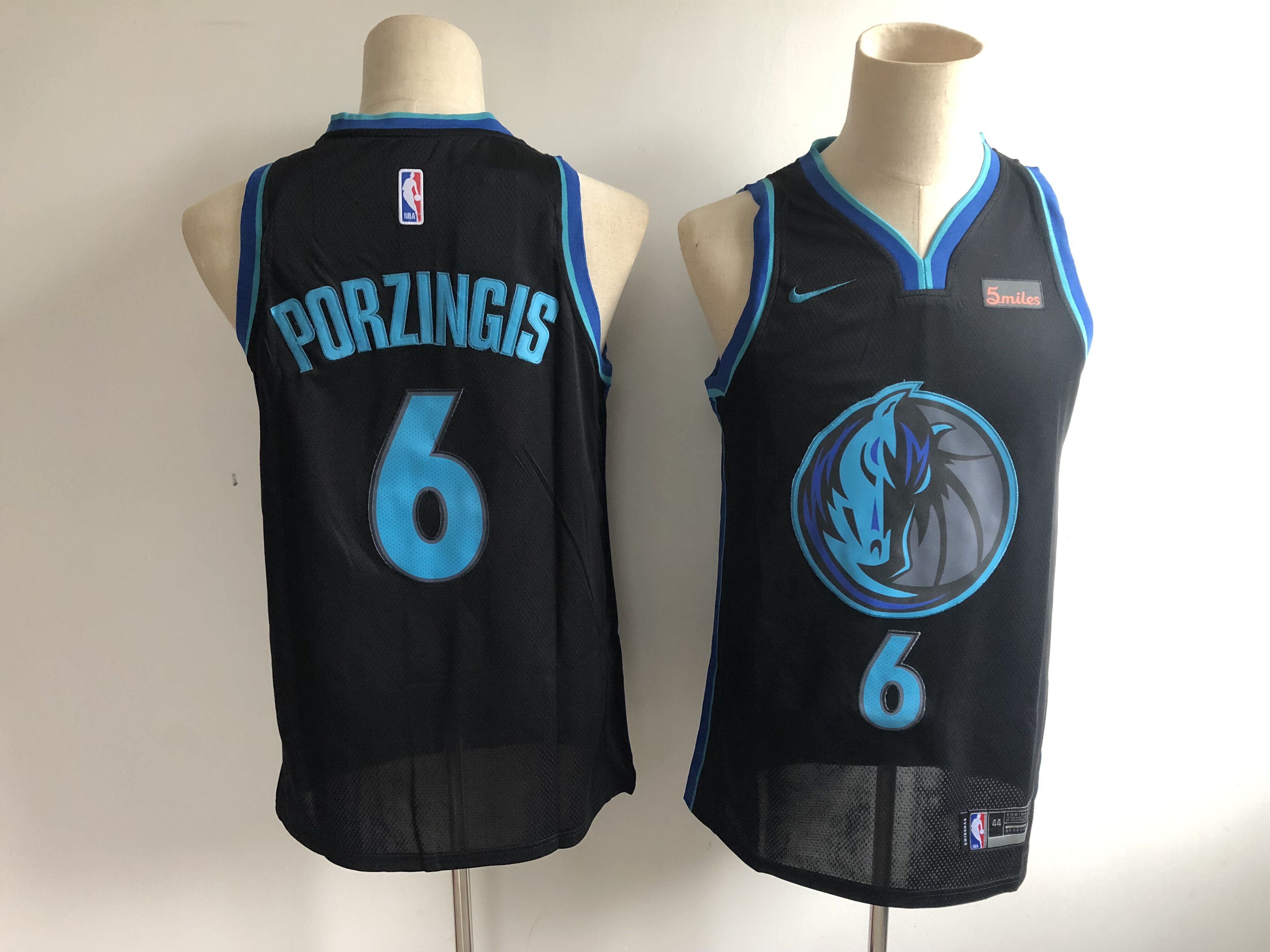 Men Dallas Mavericks #6 Porzingis Black City Edition Game Nike NBA Jerseys